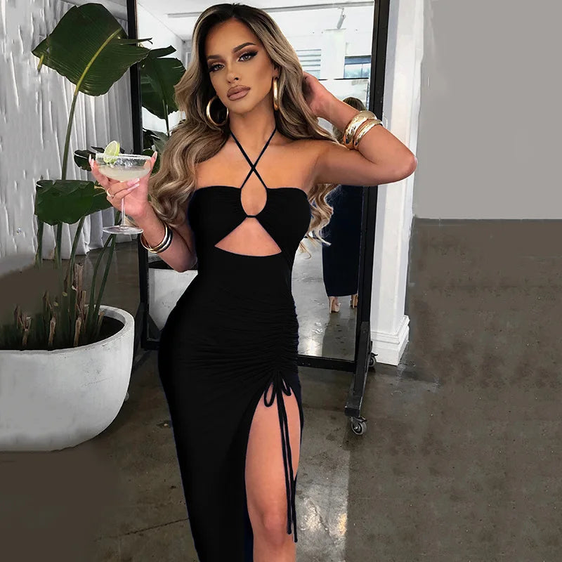 Chic Slim Fit Midi Cocktail Dress