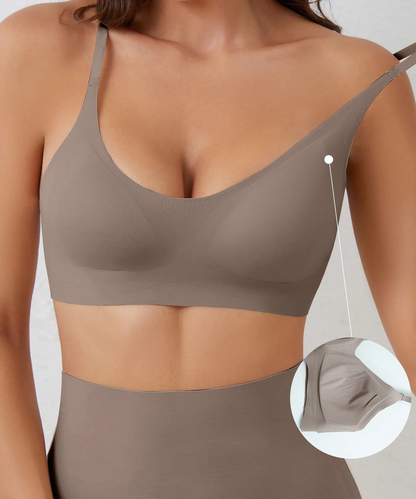 Seamless, breathable bra with soft support — no steel ring, ultra-comfortable.