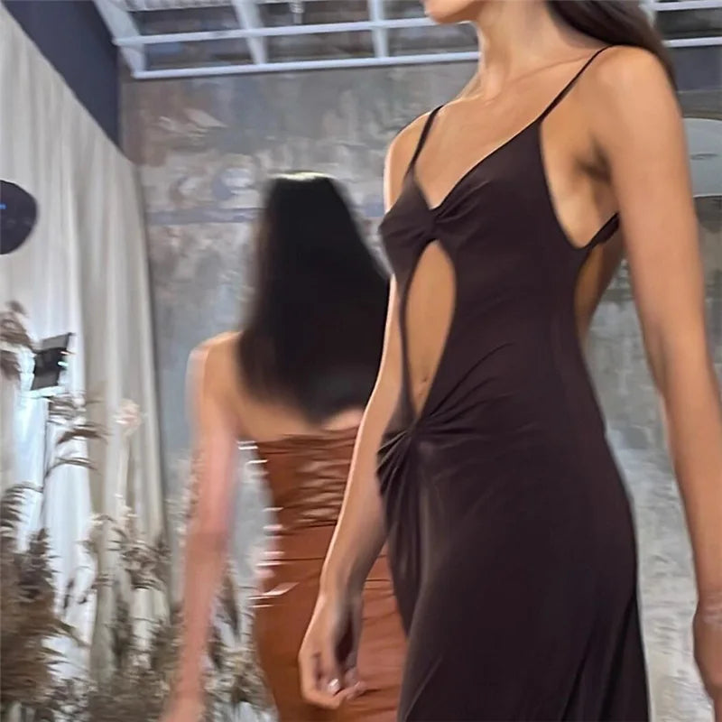 Spaghetti Strap Split Long Dress