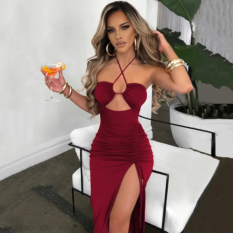 Chic Slim Fit Midi Cocktail Dress