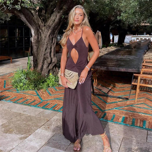 Spaghetti Strap Split Long Dress