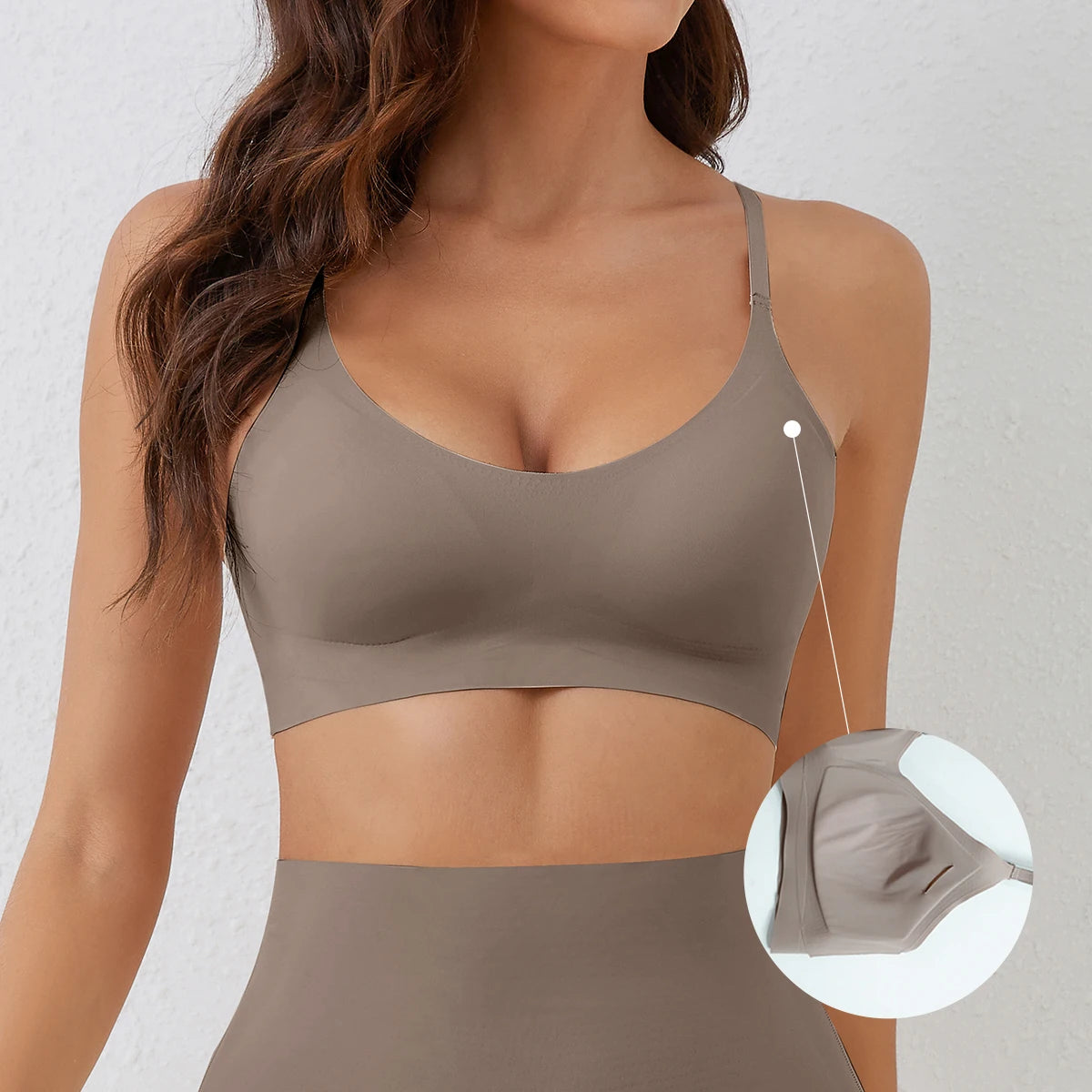 Seamless, breathable bra with soft support — no steel ring, ultra-comfortable.