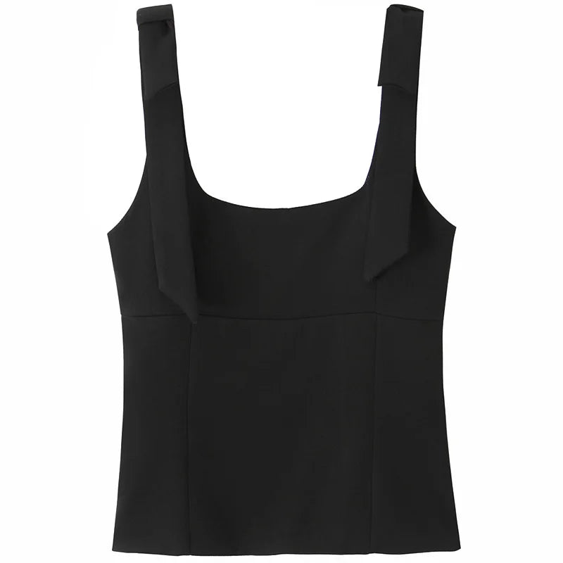 TRAF butterfly crop top for women — yellow or white, sleeveless, backless, with cute bow and off-shoulder design. Perfect for summer.