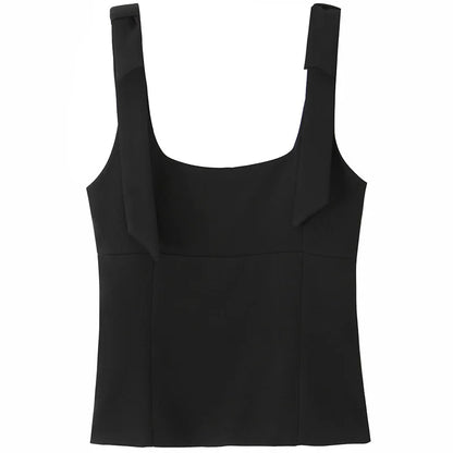 TRAF butterfly crop top for women — yellow or white, sleeveless, backless, with cute bow and off-shoulder design. Perfect for summer.