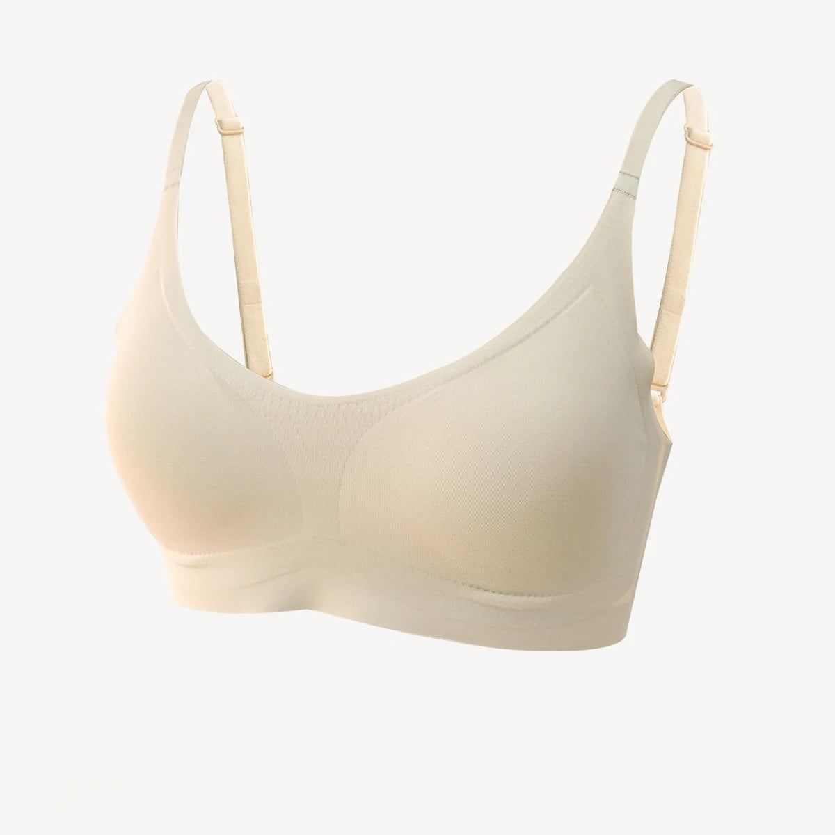 Seamless, breathable bra with soft support — no steel ring, ultra-comfortable.