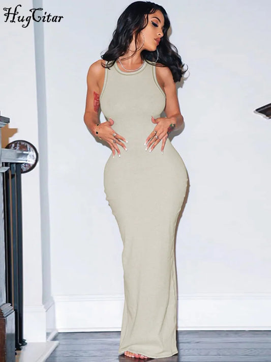 Sleeveless Solid Summer Dress